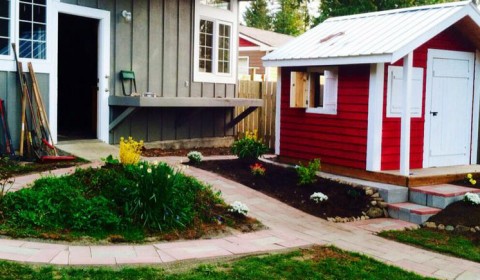 Backyard Makeover and Playhouse Construction